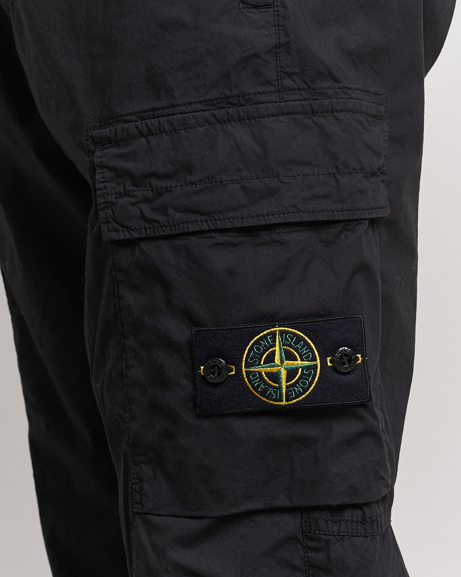 Homme | Pantalons | Stone Island | Garment Dyed Drawsting Cargo Pants Black