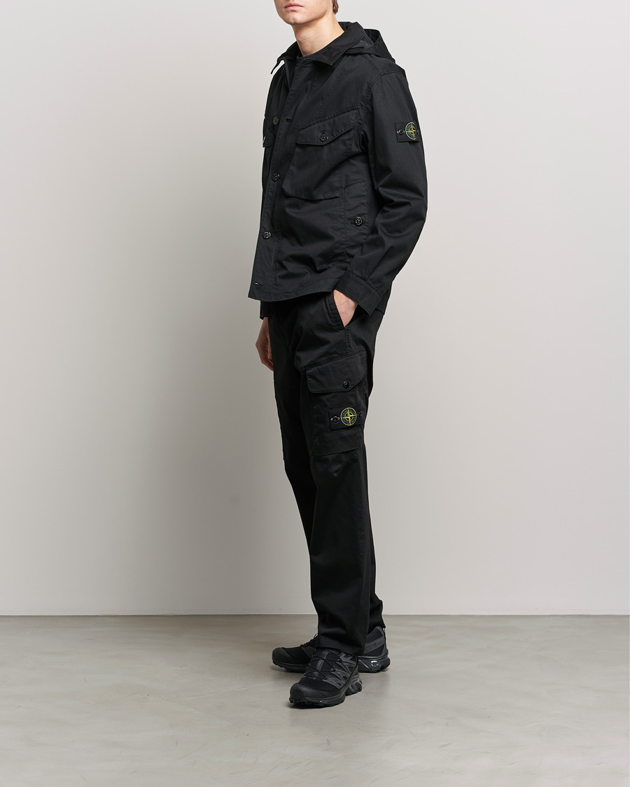 Homme | Pantalons | Stone Island | Stretch Satin Cargo Pants Black