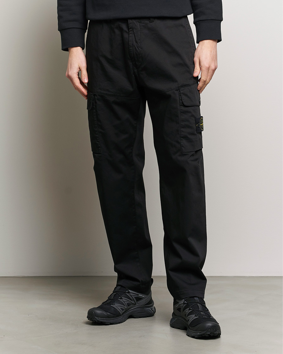 Homme | Pantalons | Stone Island | Stretch Satin Cargo Pants Black