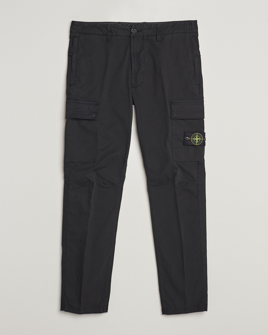 Homme | Pantalons | Stone Island | Tapered Supima Cotton Cargo Pants Black