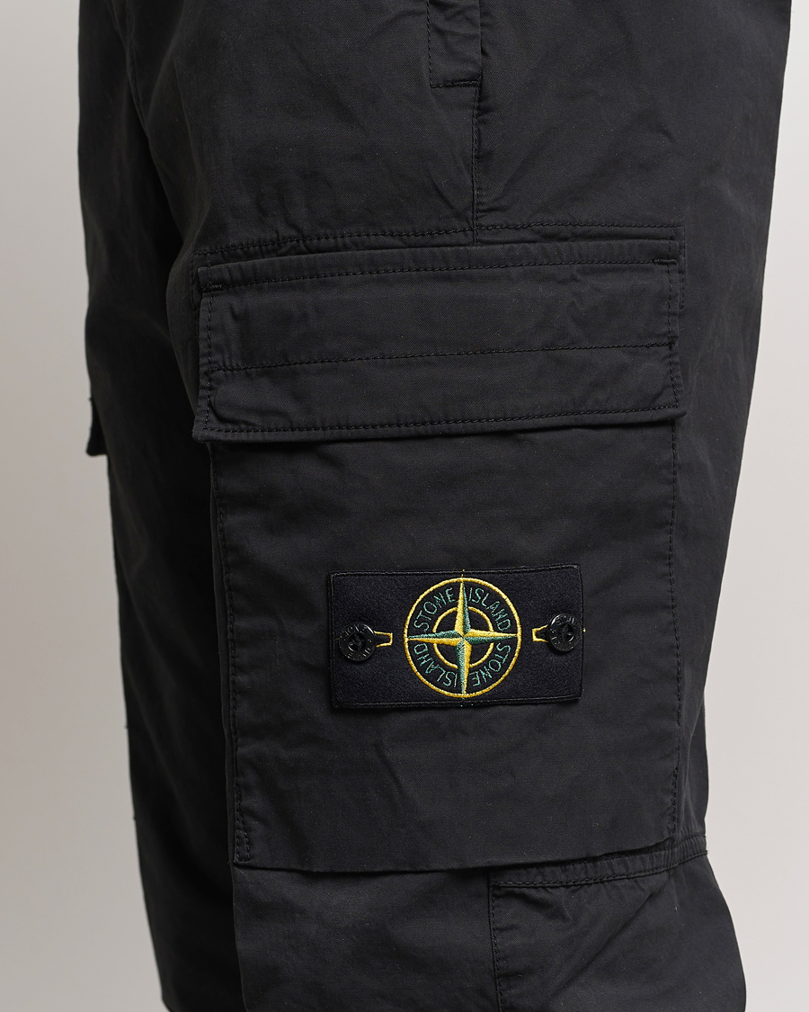 Homme | Pantalons | Stone Island | Tapered Supima Cotton Cargo Pants Black