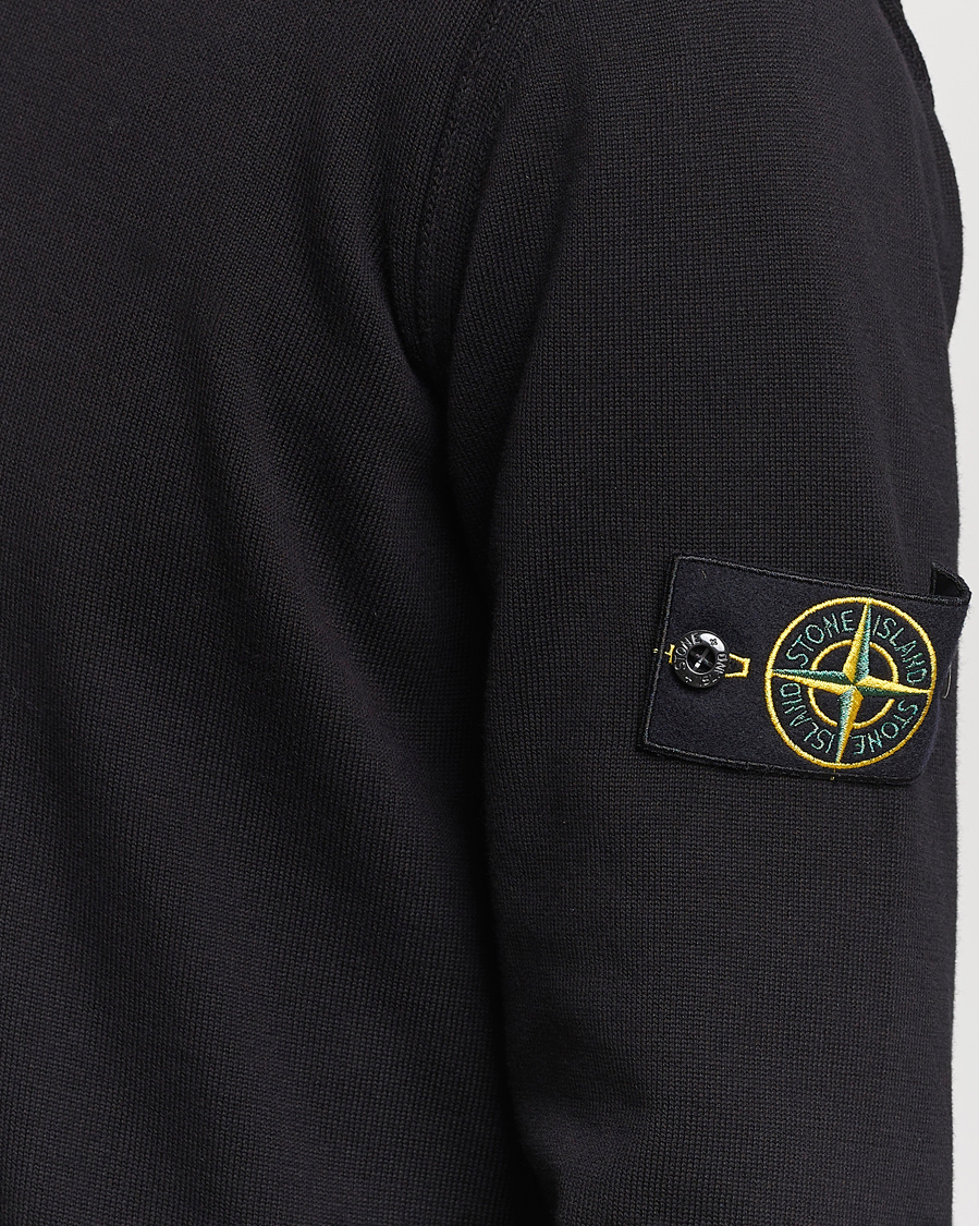 Homme | Pulls Et Tricots | Stone Island | Organic Cotton Half Zip Poloshirt Black
