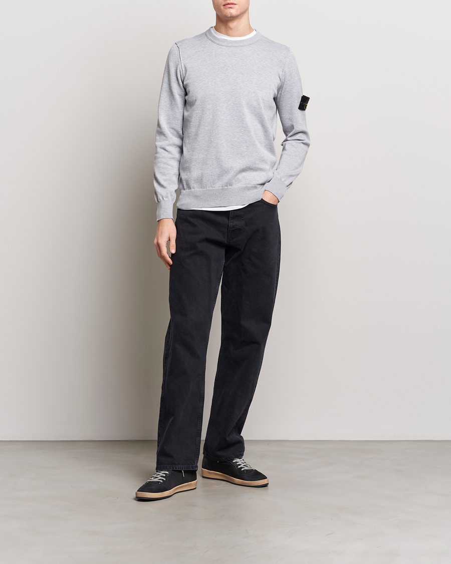 Homme | Pulls Et Tricots | Stone Island | Soft Organic Cotton Crew Neck Dark Grey Melange