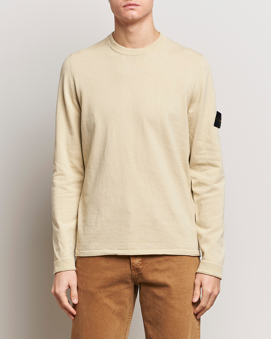 Homme | Pulls À Col Rond | Stone Island | Raw Hand Organic Cotton Crew Neck Natural Beige