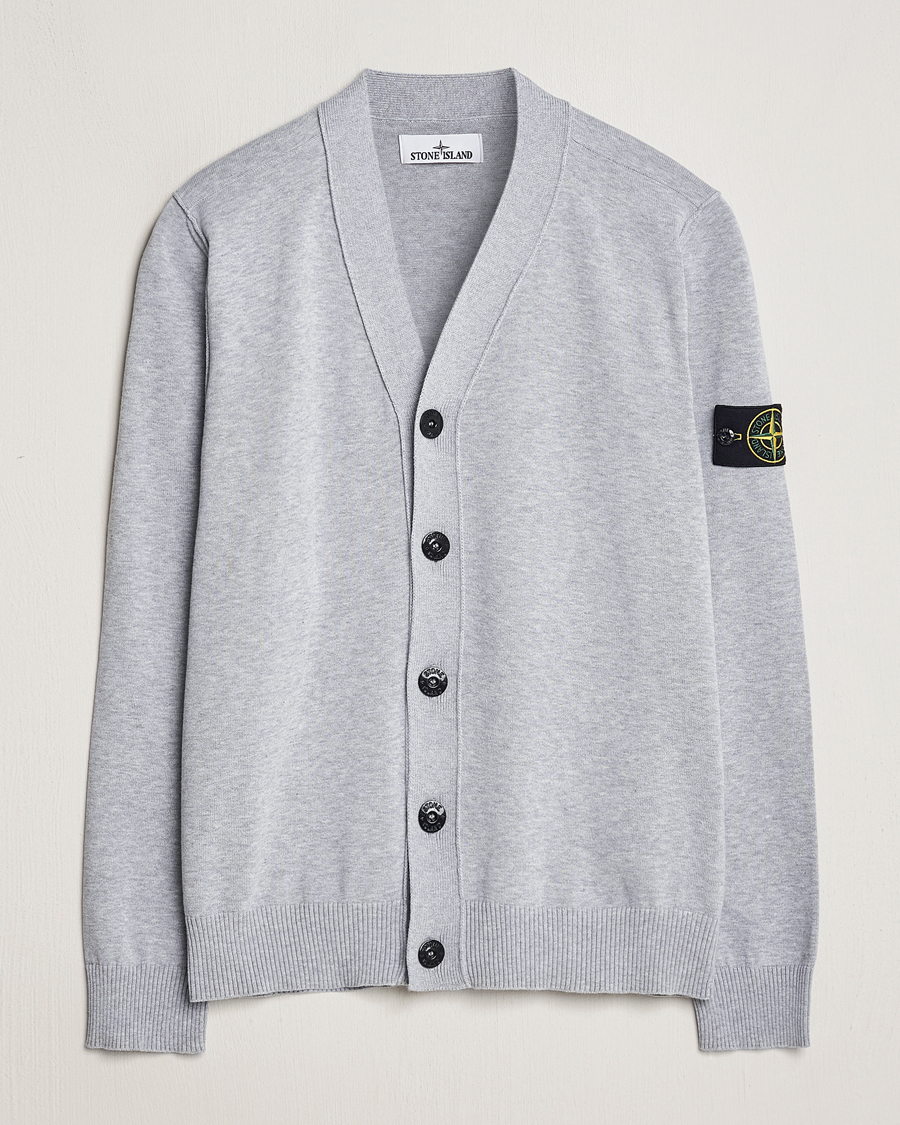 Homme | Pulls Et Tricots | Stone Island | Soft Organic Cotton Cardigan Dark Grey Melange