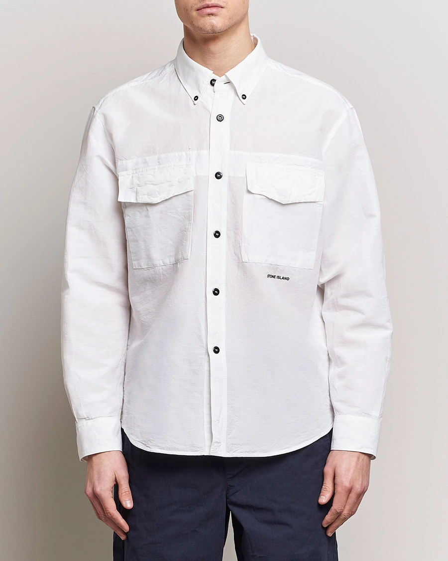 Homme | Stone Island | Stone Island | Cotton/Hemp Pocket Overshirt White