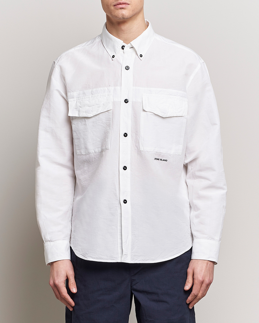 Homme | Chemises | Stone Island | Cotton/Hemp Pocket Overshirt White