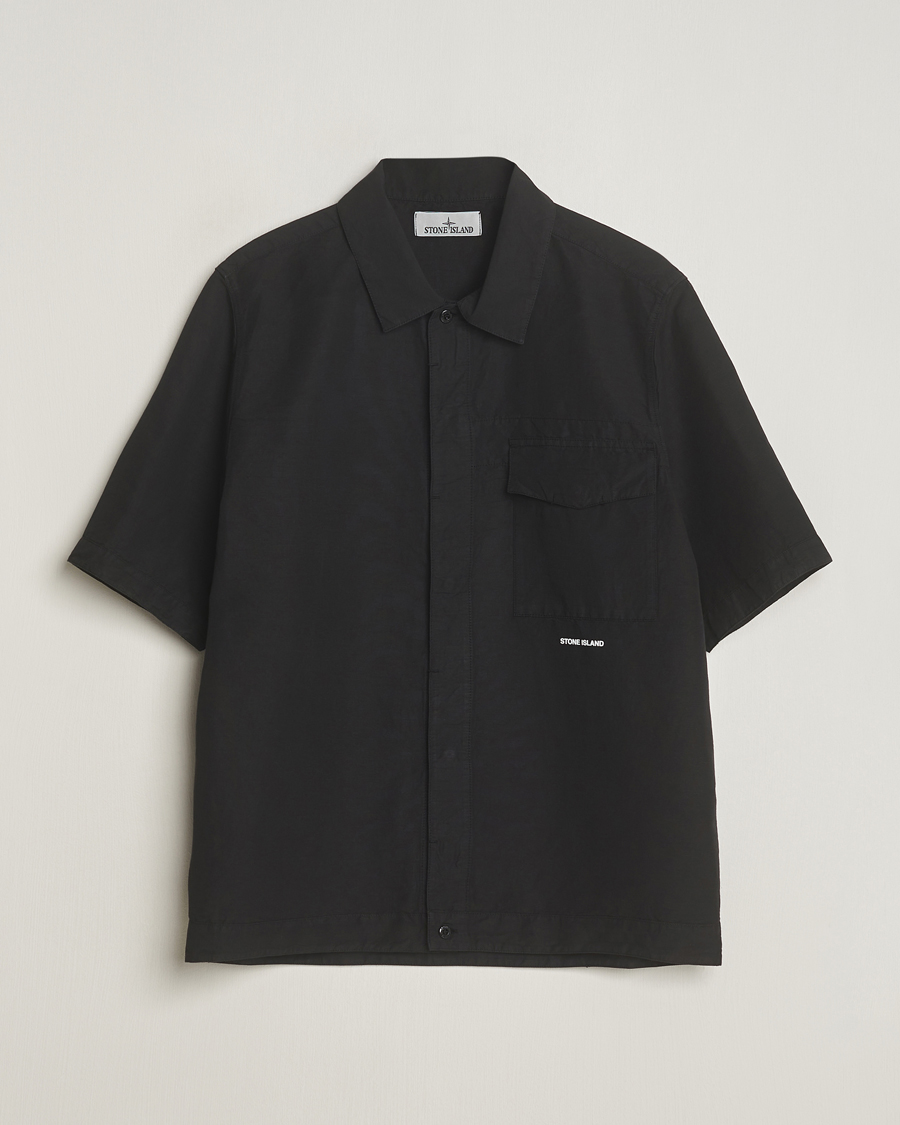 Homme | Chemises | Stone Island | Cotton/Hemp Short Sleeve Shirts Black