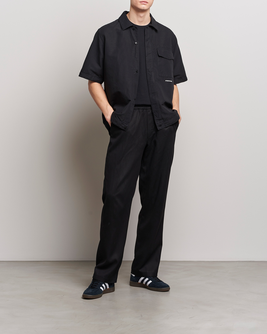 Homme | Chemises | Stone Island | Cotton/Hemp Short Sleeve Shirts Black