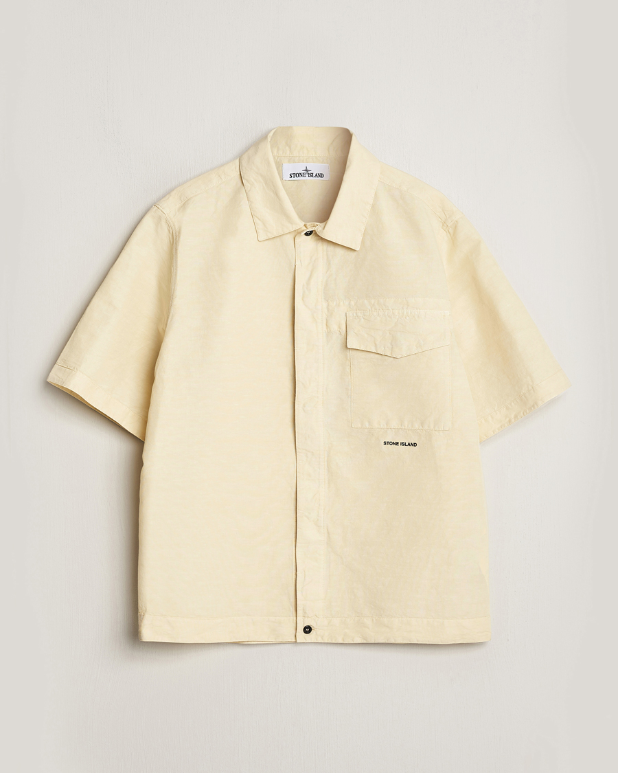 Homme | Chemises | Stone Island | Cotton/Hemp Short Sleeve Shirts Beige