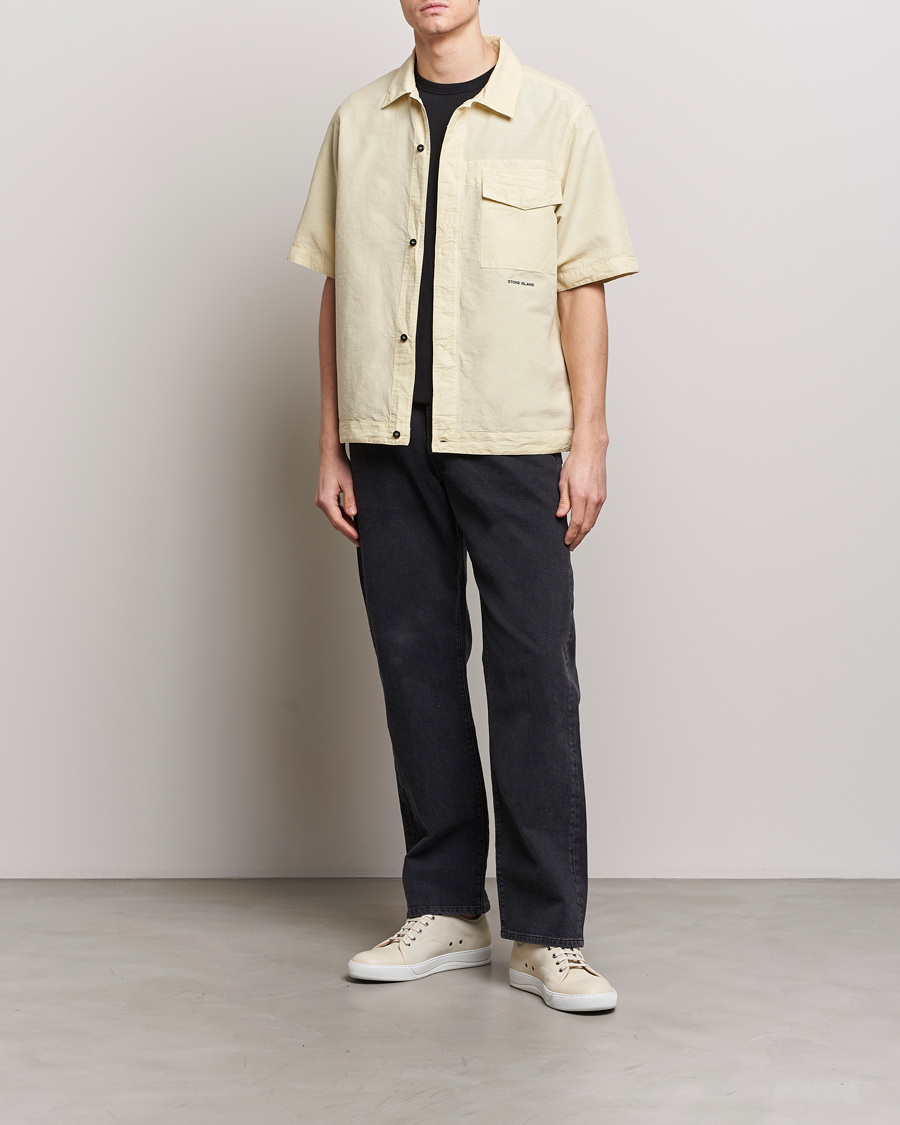Homme | Chemises | Stone Island | Cotton/Hemp Short Sleeve Shirts Beige