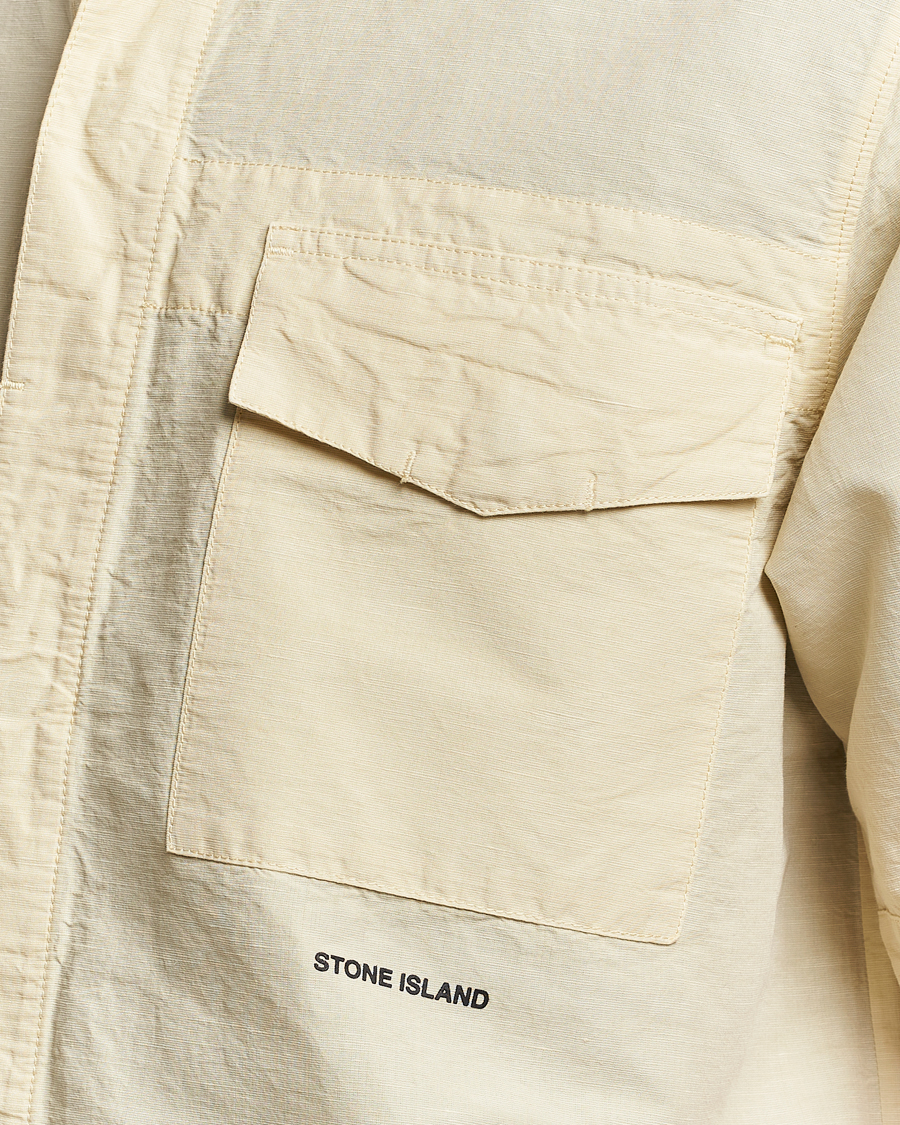 Homme | Chemises | Stone Island | Cotton/Hemp Short Sleeve Shirts Beige