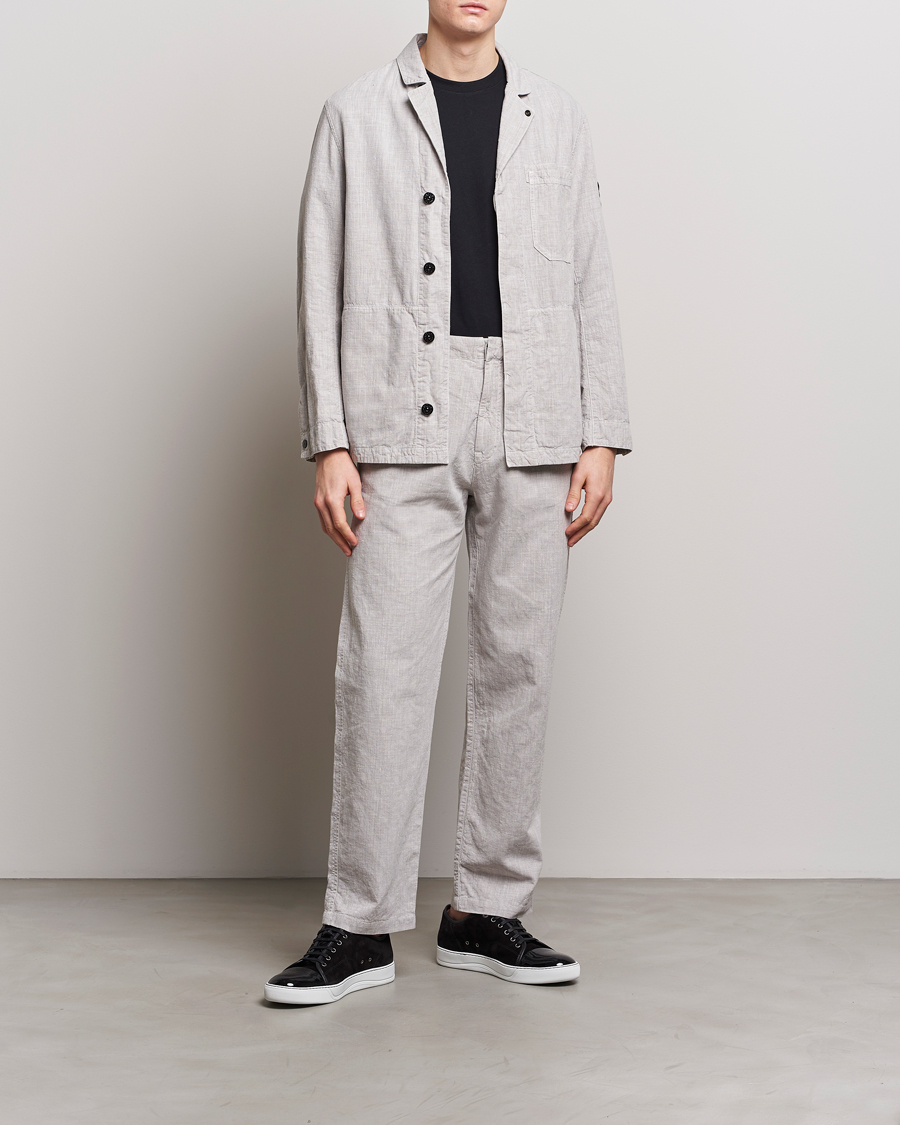 Homme |  | Stone Island | Linen Nylon Relaxed Suit Dove Grey