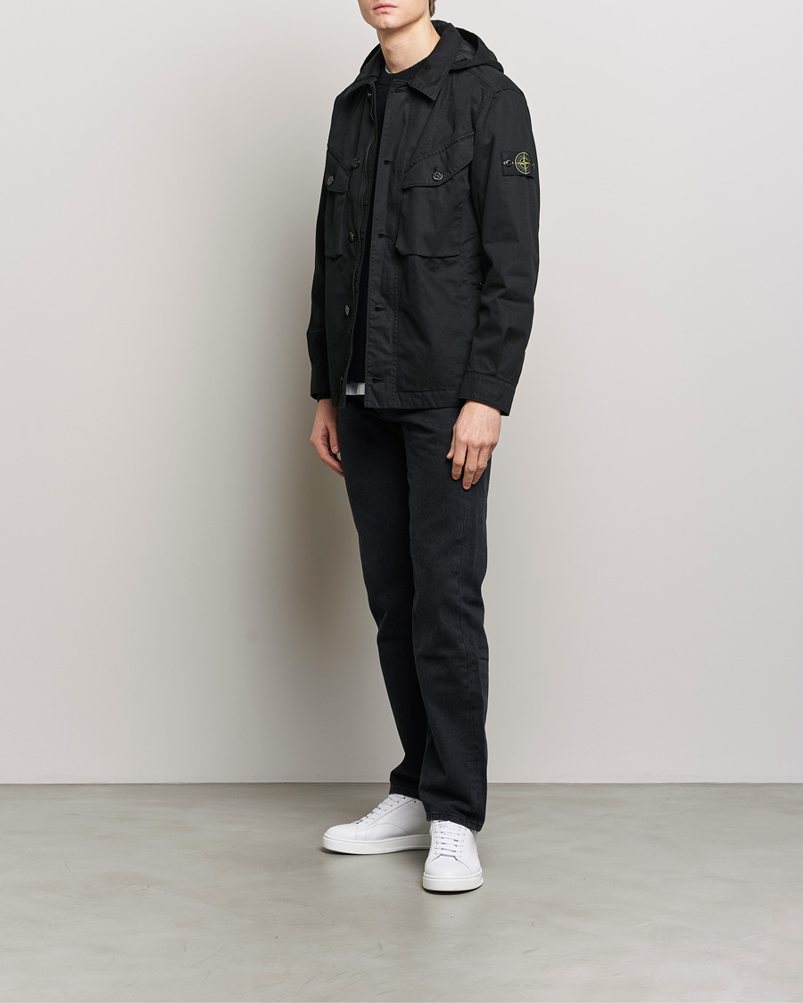 Homme | Manteaux Et Vestes | Stone Island | Bio Rasso TC Cotton Hooded Jacket Black