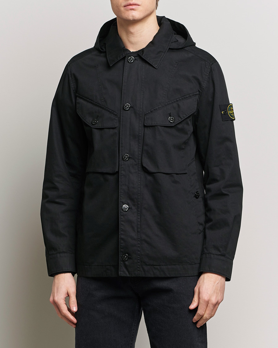 Homme | Manteaux Et Vestes | Stone Island | Bio Rasso TC Cotton Hooded Jacket Black