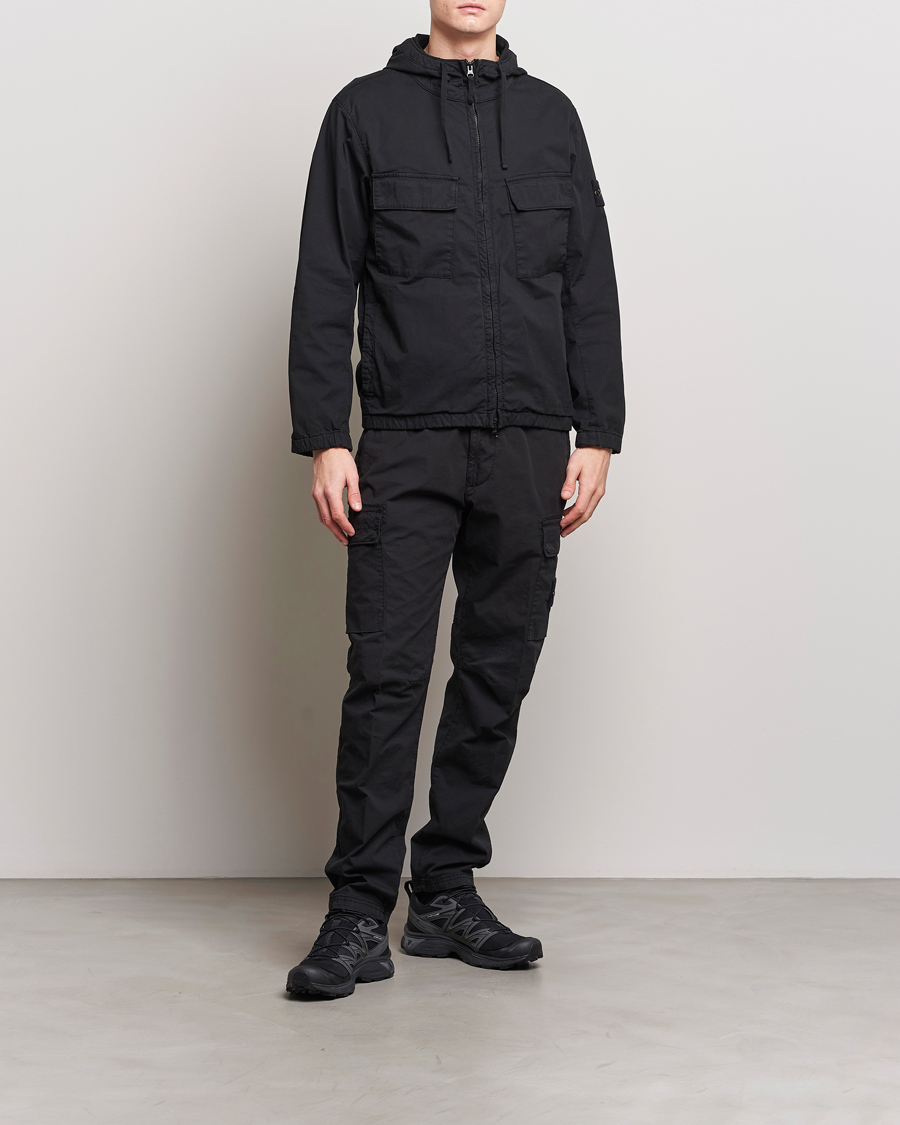 Homme | Manteaux Et Vestes | Stone Island | Supima Cotton Hooded Jacket Black
