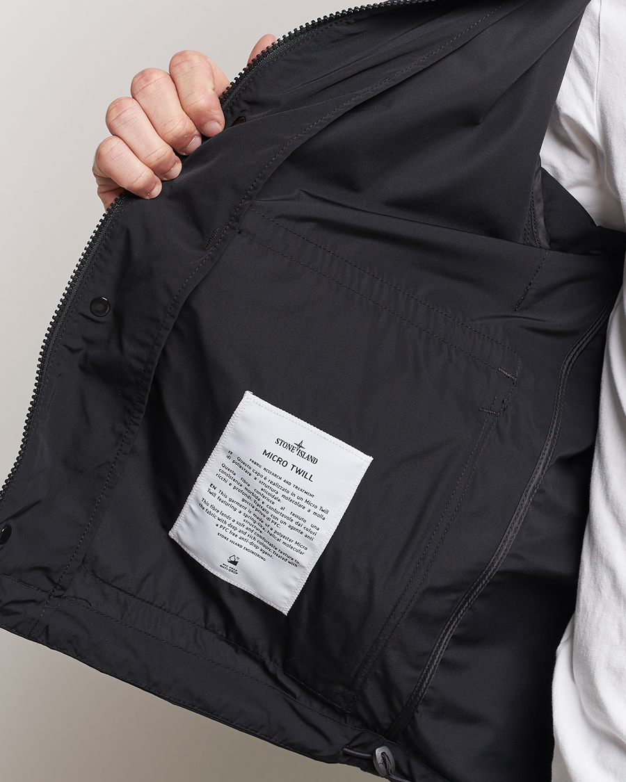 Homme | Manteaux Et Vestes | Stone Island | Micro Twill Hooded Jacket Black
