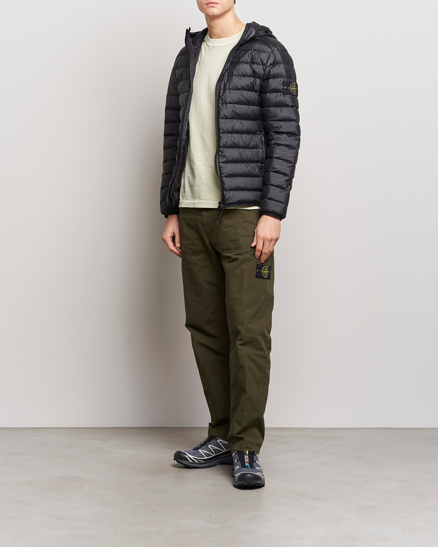 Homme | Manteaux Et Vestes | Stone Island | R-Nylon Hooded Down Jacket Black