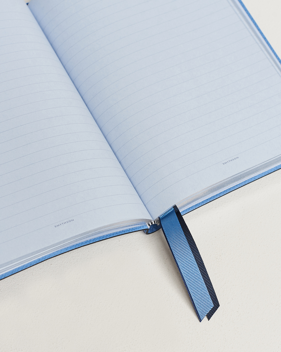 Homme | Smythson Soho Notebook Ribbon Stripe Nile Blue | Smythson | Soho Notebook Ribbon Stripe Nile Blue