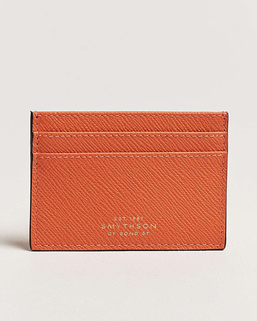 Homme | Smythson Panama Flat Cardholder Orange | Smythson | Panama Flat Cardholder Orange