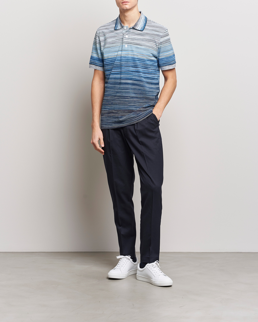 Homme | Polos | Missoni | Space Dyed Polo Blue