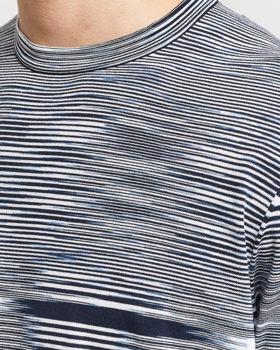 Homme | T-shirts | Missoni | Space Dyed Knitted T-Shirt White/Navy
