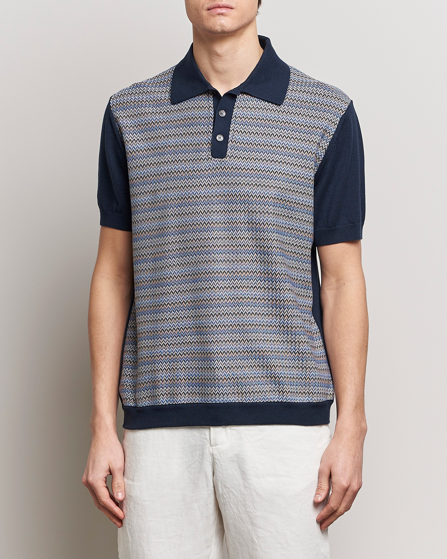 Homme | Sections | Missoni | Cotton/Silk Resort Polo Navy