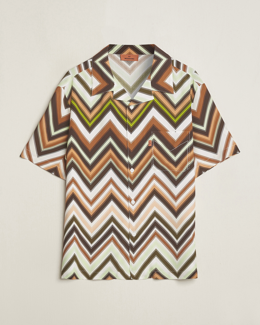 Homme | Chemises | Missoni | Zig Zag Printed Camp Shirt Brown/Green