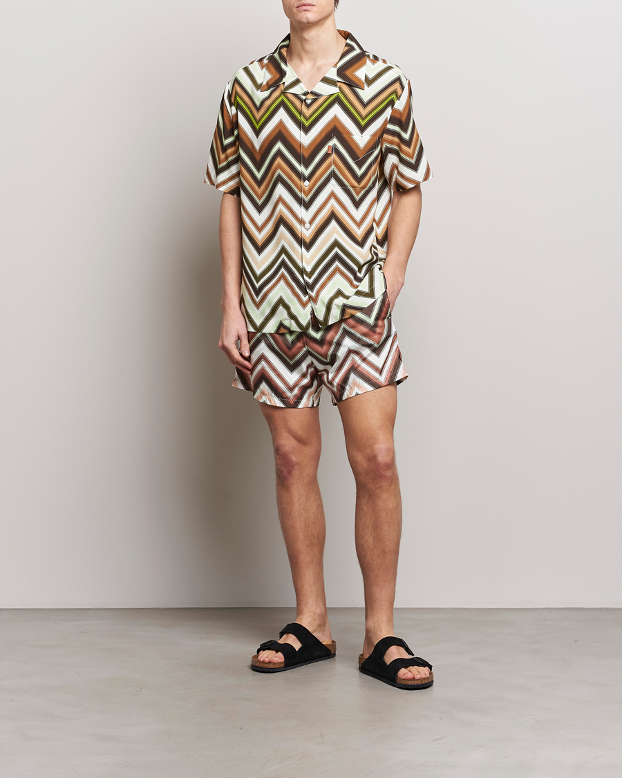 Homme | Chemises | Missoni | Zig Zag Printed Camp Shirt Brown/Green