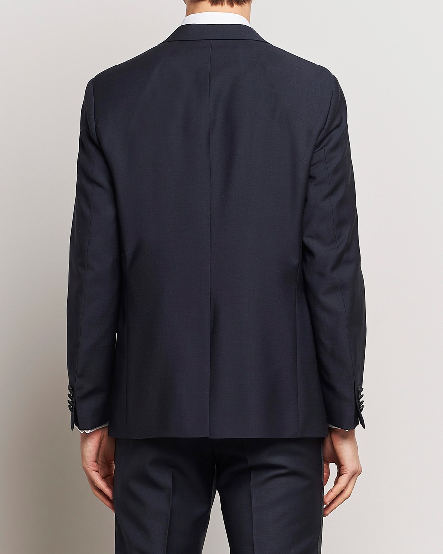 Homme | Blazers | Oscar Jacobson | Frampton Wool Tuxedo Blazer Navy