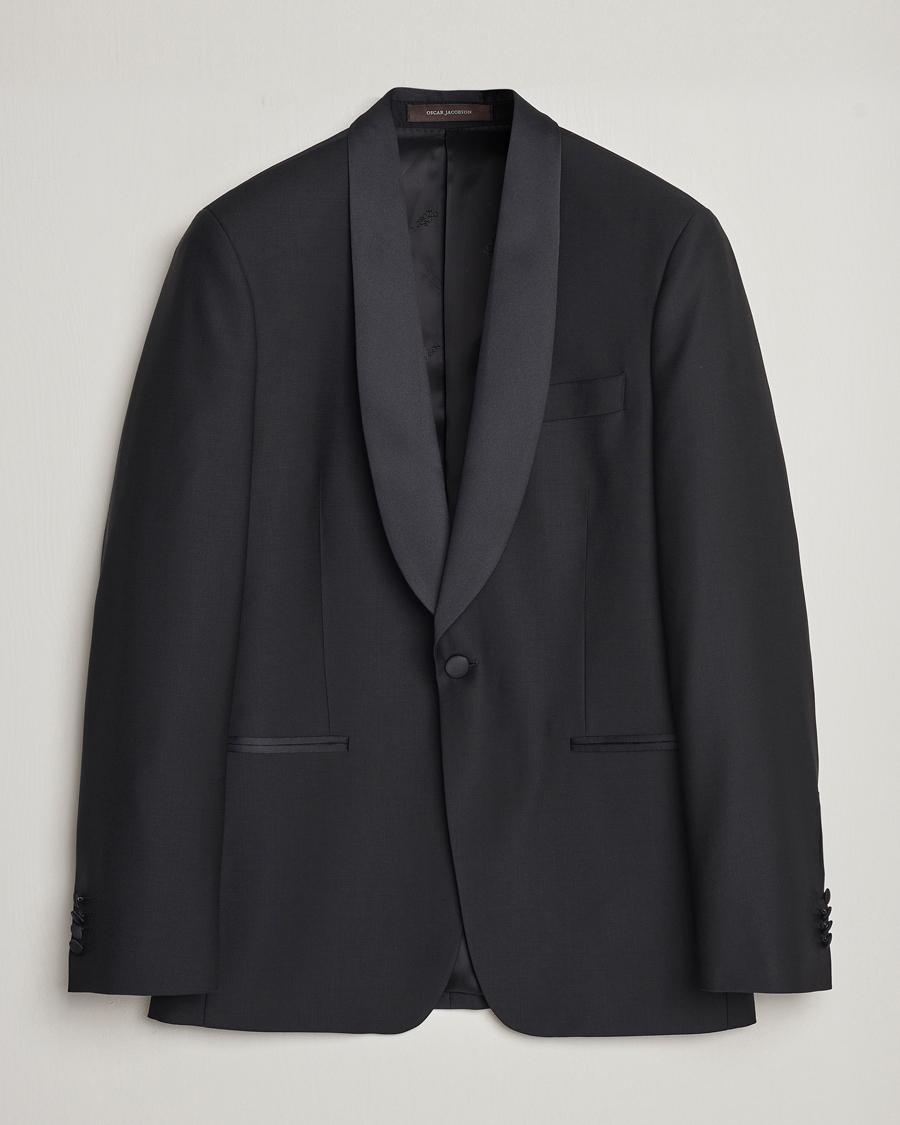 Homme | Blazers | Oscar Jacobson | Figaro Wool Tuxedo Blazer Black