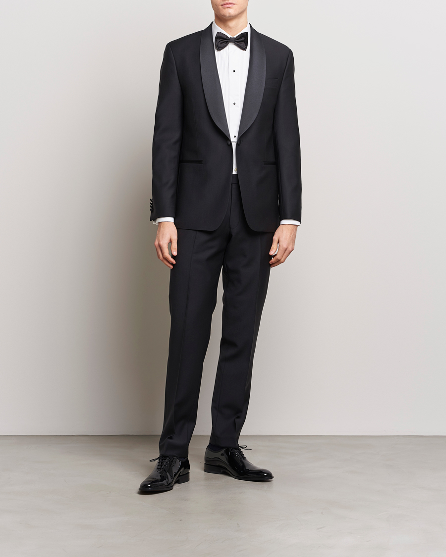 Homme | Blazers | Oscar Jacobson | Figaro Wool Tuxedo Blazer Black