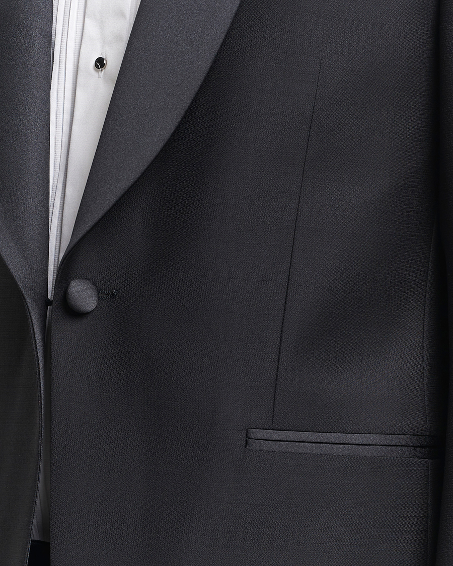 Homme | Blazers | Oscar Jacobson | Figaro Wool Tuxedo Blazer Black