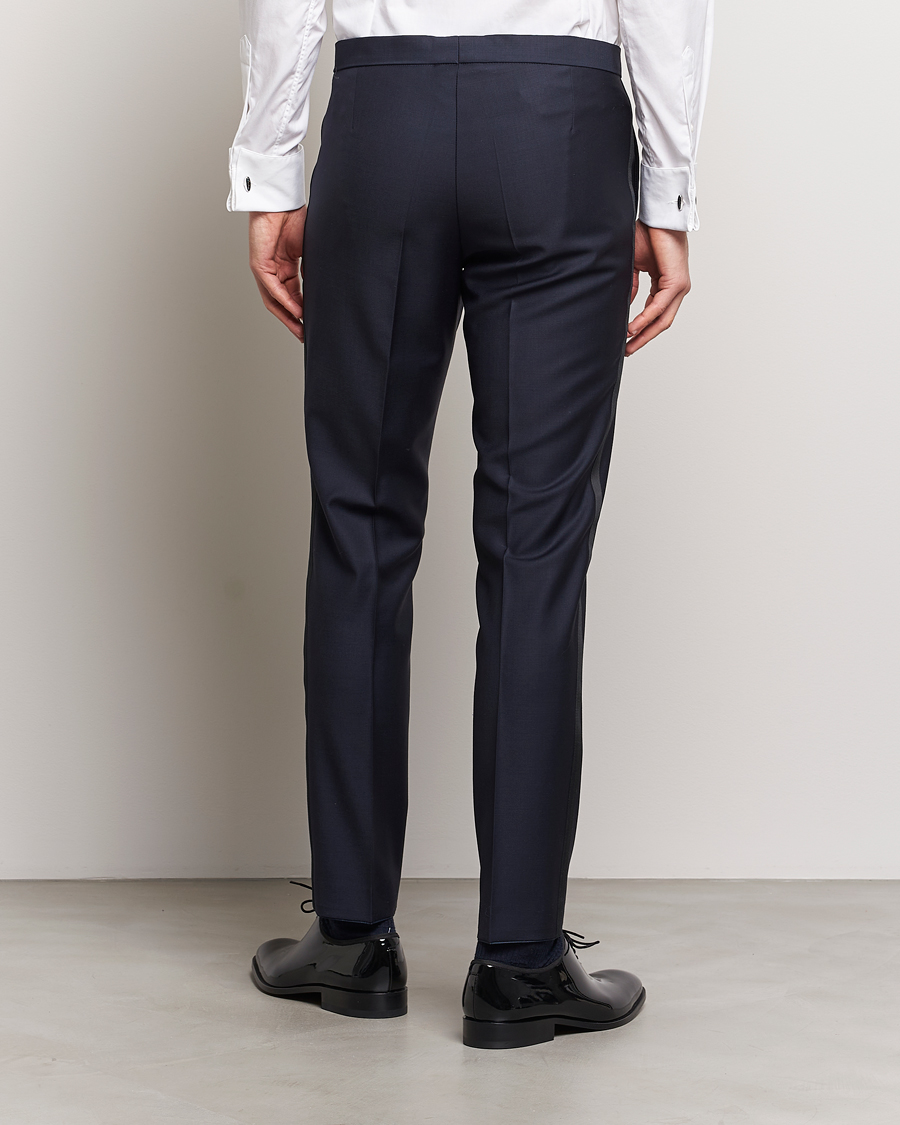 Homme | Pantalons | Oscar Jacobson | Denz Wool Tuxedo Trousers Navy