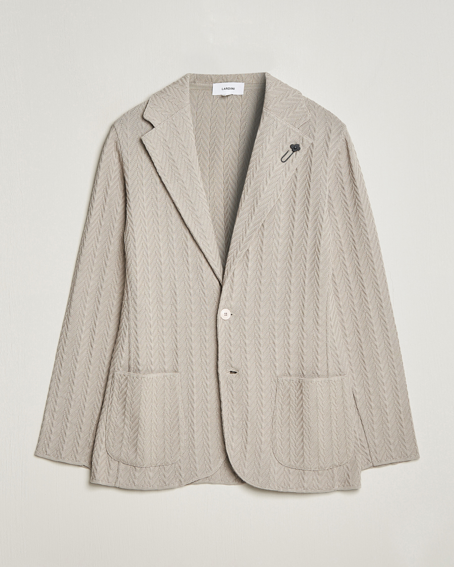 Homme | Blazers | Lardini | Knitted Structure Cotton Blazer Beige