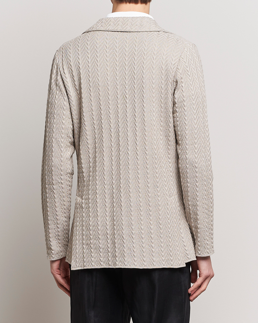 Homme | Blazers | Lardini | Knitted Structure Cotton Blazer Beige
