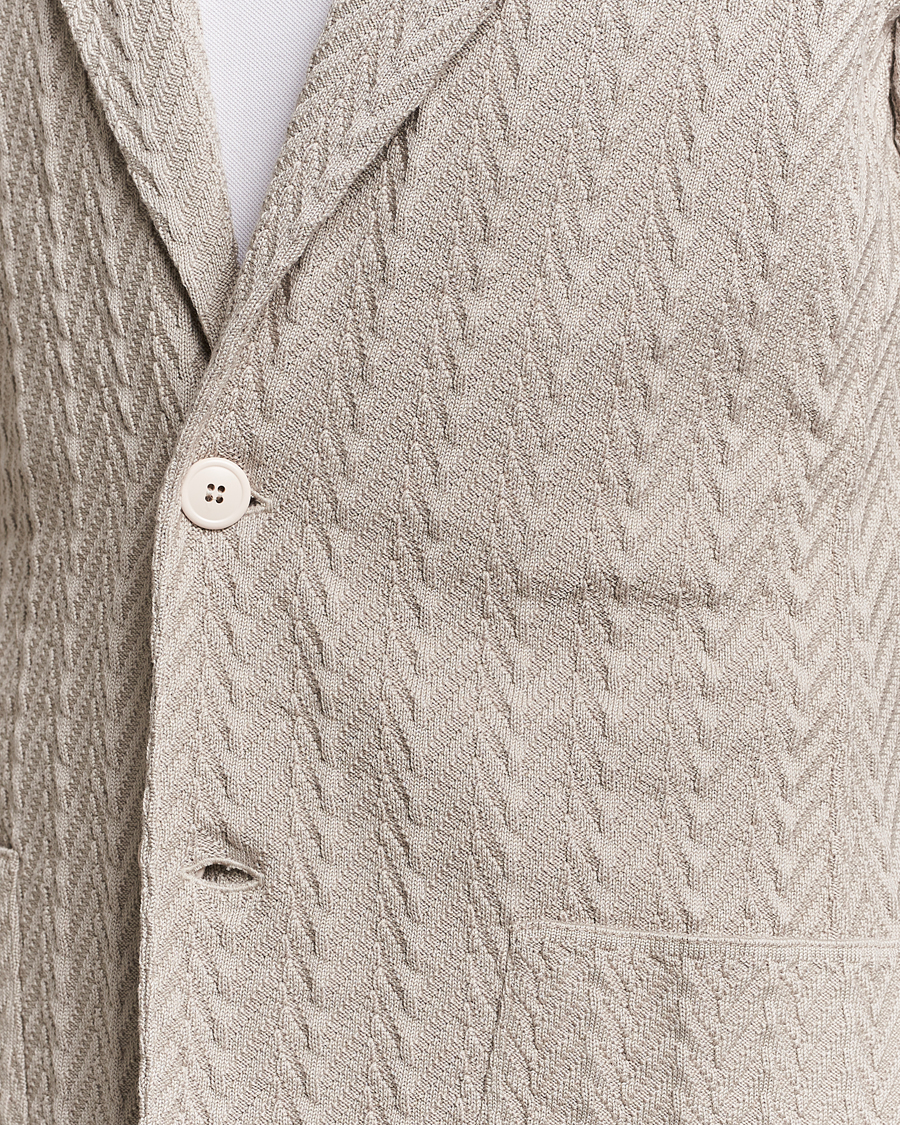 Homme | Blazers | Lardini | Knitted Structure Cotton Blazer Beige