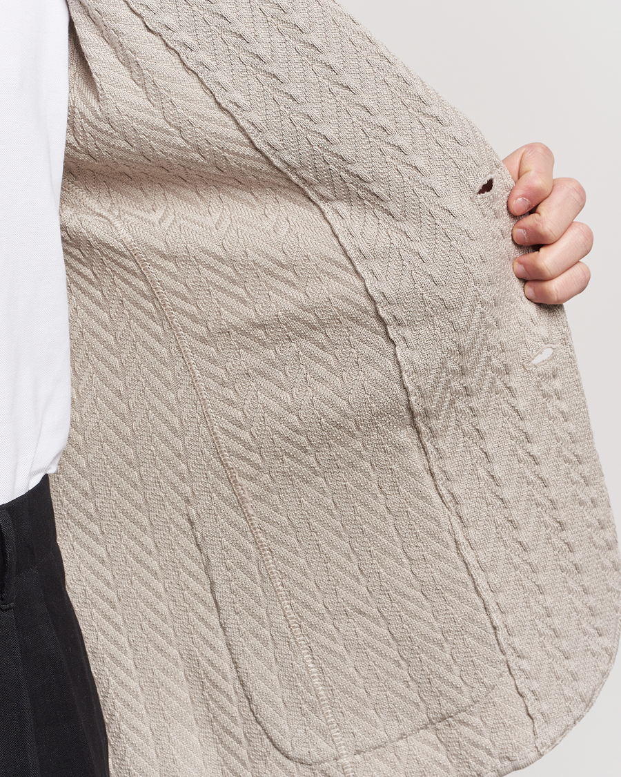 Homme | Blazers | Lardini | Knitted Structure Cotton Blazer Beige