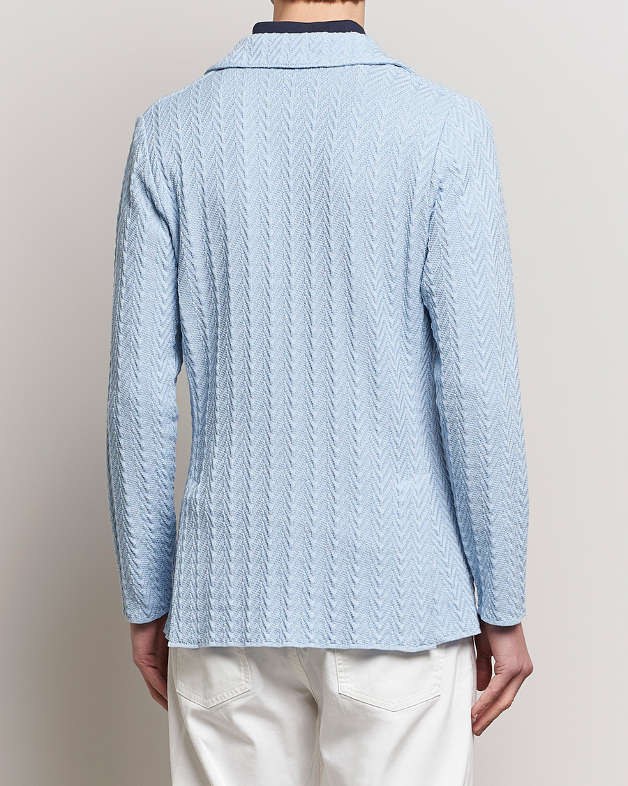 Homme | Blazers | Lardini | Knitted Structure Cotton Blazer Light Blue