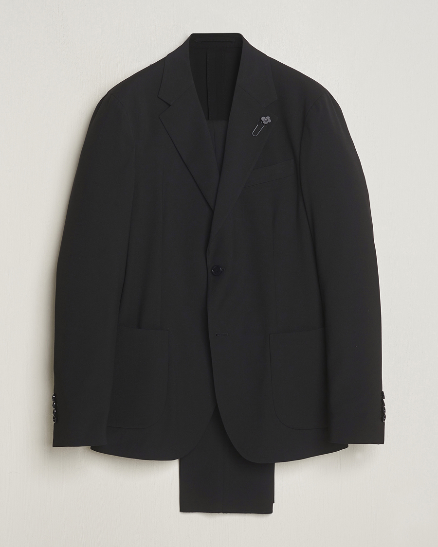 Homme | Costumes | Lardini | Travellers Soft Wool Suit Black