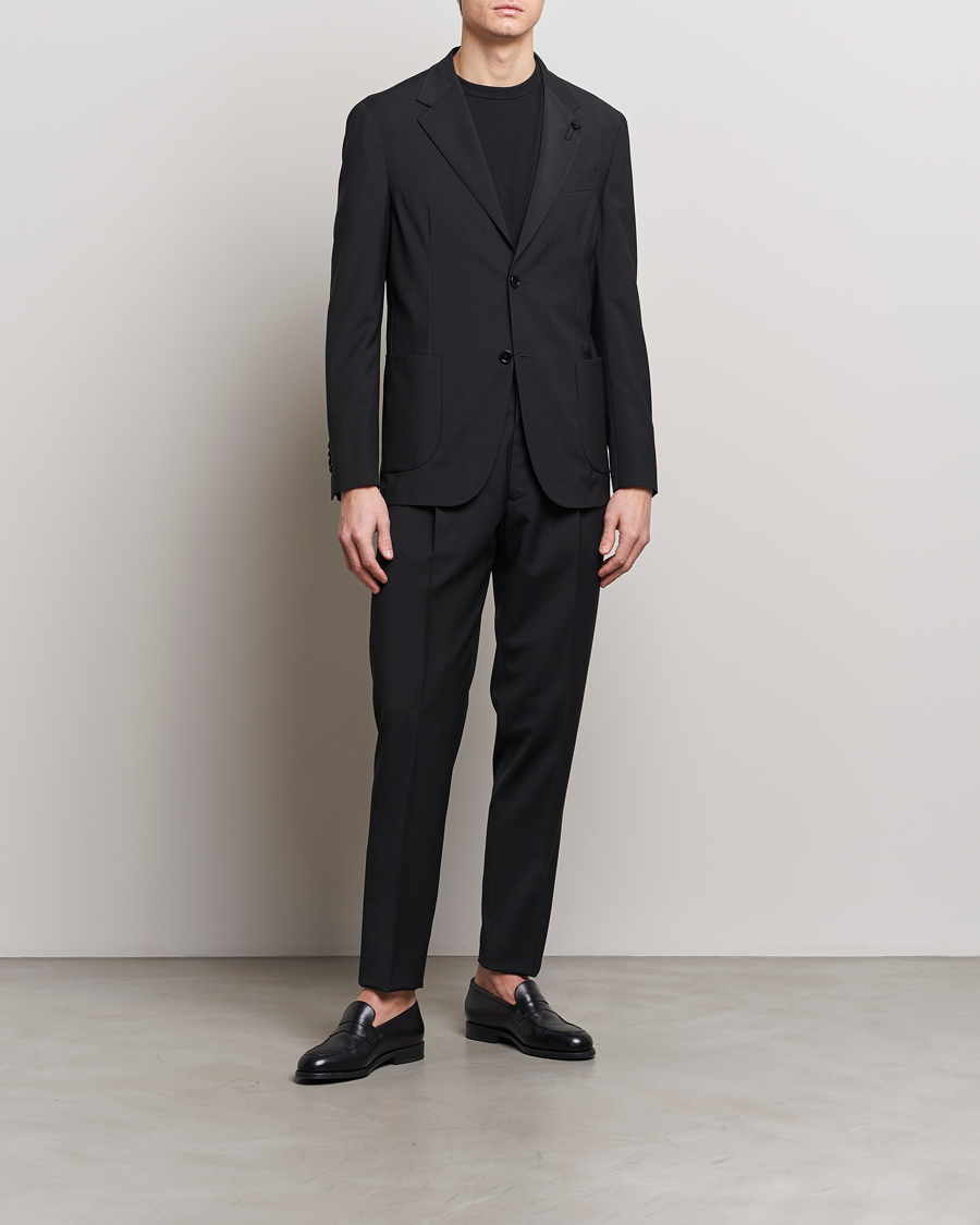 Homme |  | Lardini | Travellers Soft Wool Suit Black