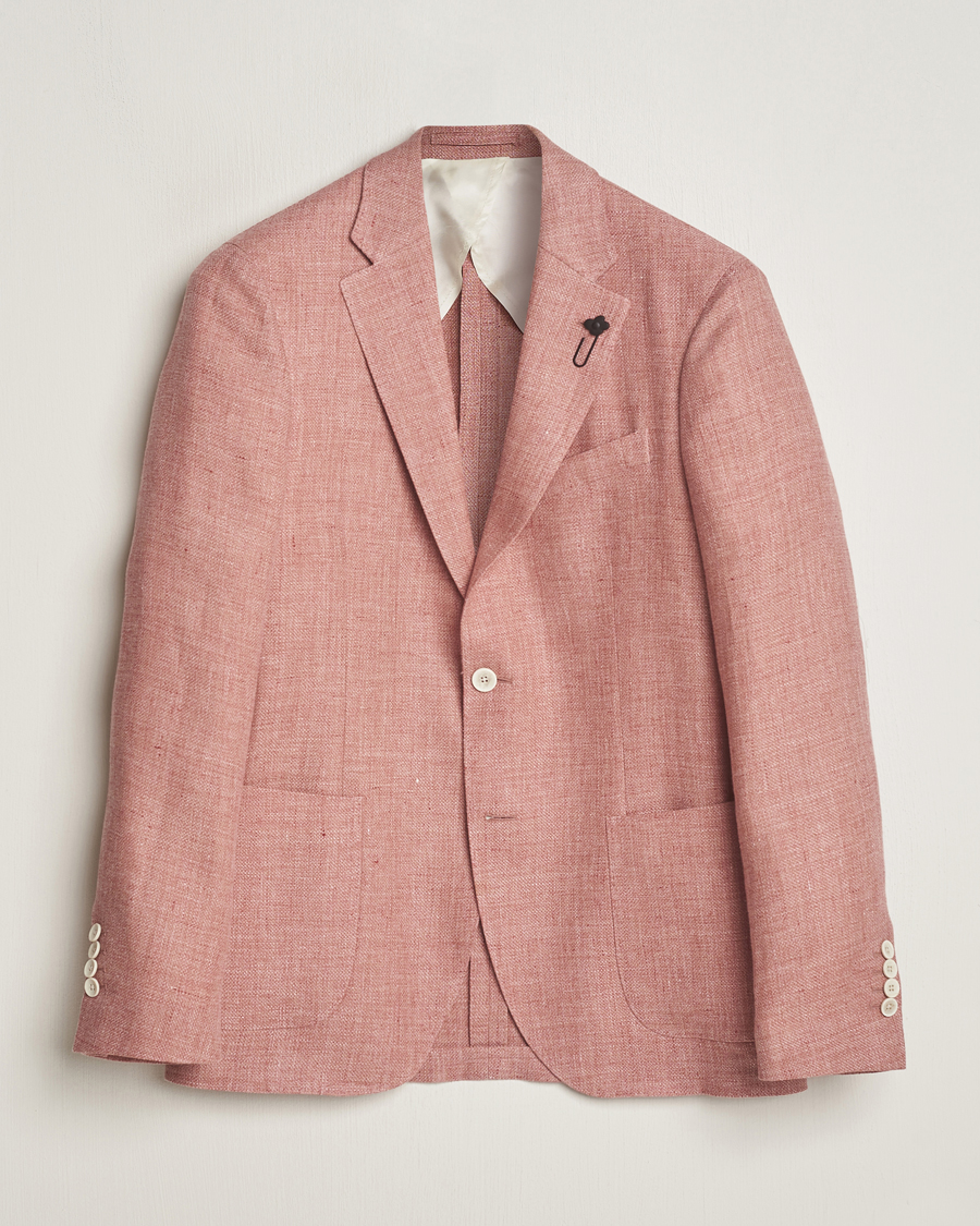 Homme | Blazers | Lardini | Wool/Linen Patch Pocket Blazer Soft Red