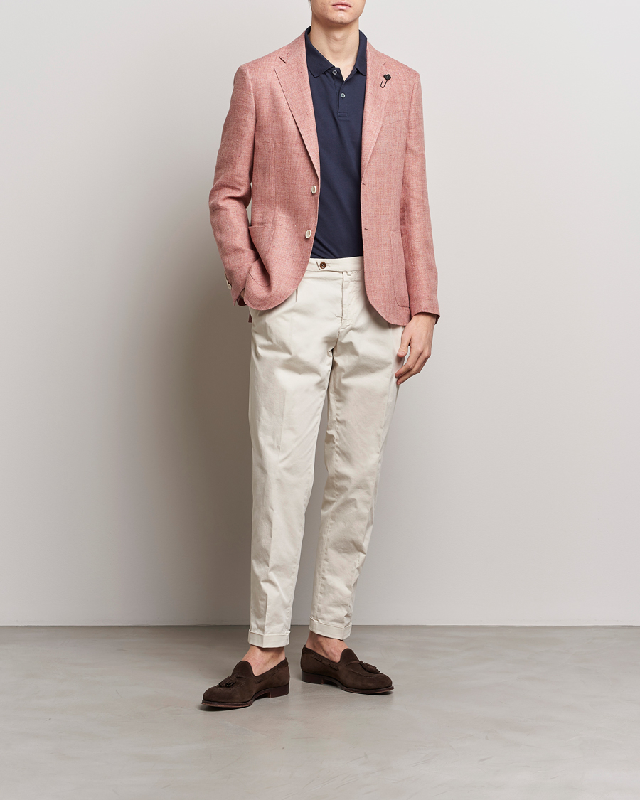 Homme | Blazers | Lardini | Wool/Linen Patch Pocket Blazer Soft Red