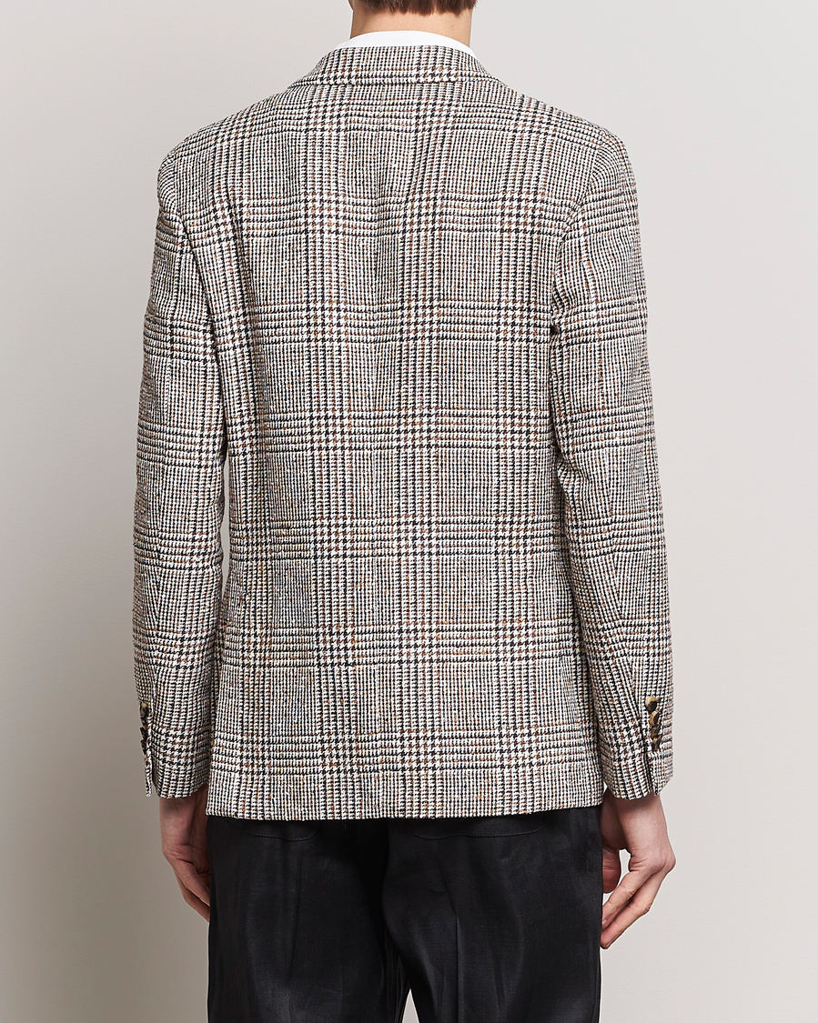 Homme | Blazers | Lardini | Checked Linen Blazer Brown