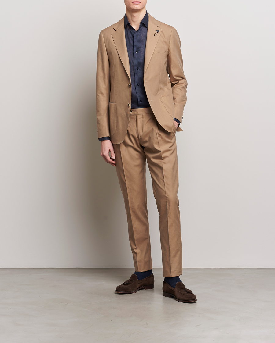 Homme | Italian Department | Lardini | Solaro Cotton Suit Light Brown