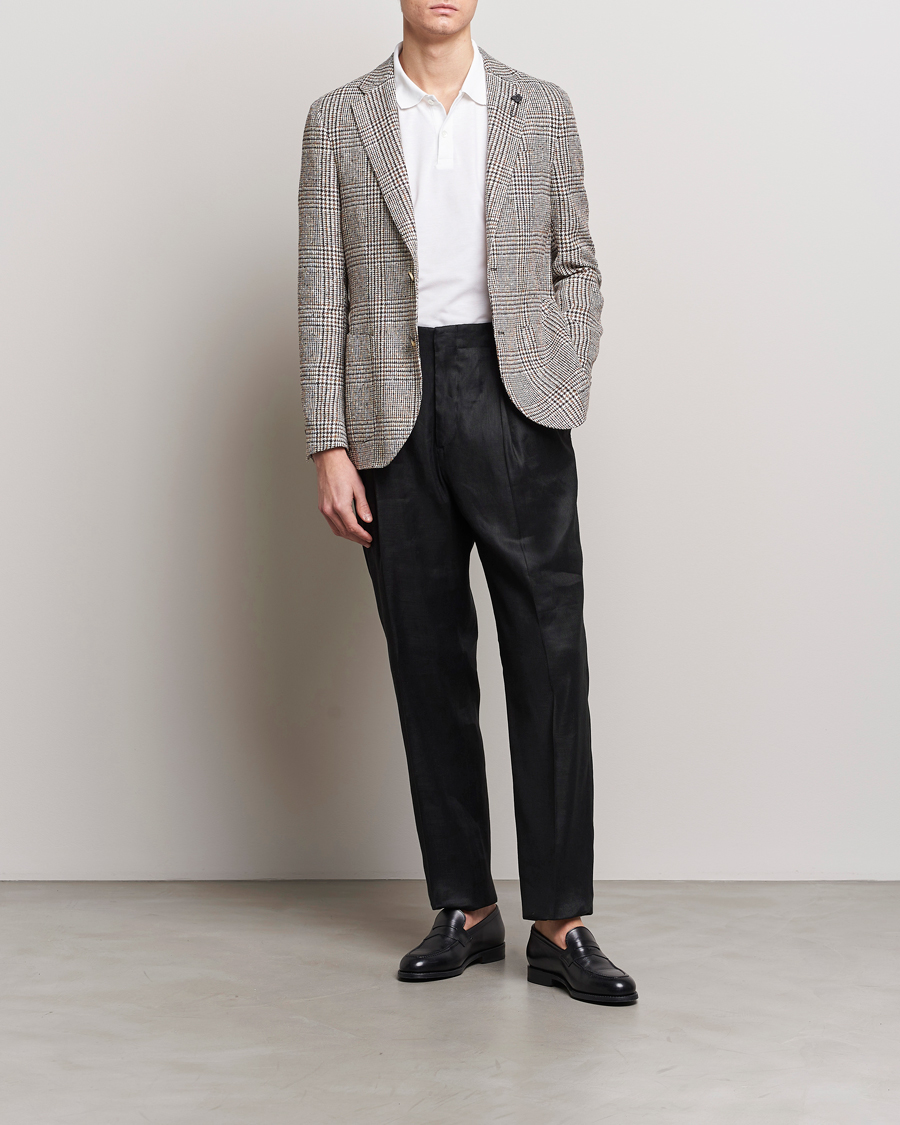 Homme | Pantalons | Lardini | Atos Pleated Linen Trousers Black