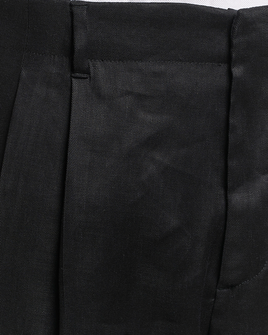 Homme | Pantalons | Lardini | Atos Pleated Linen Trousers Black