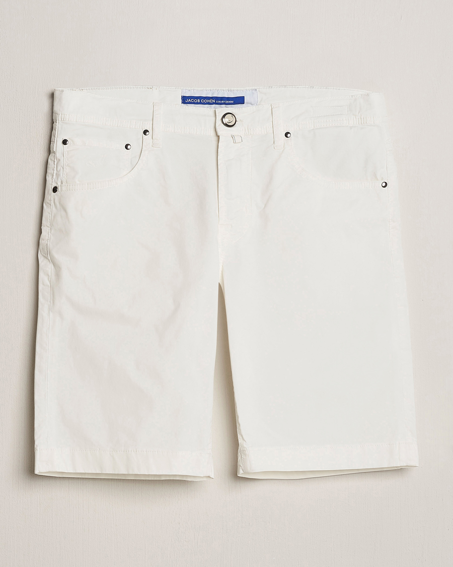 Homme | Shorts | Jacob Cohën | Nicolas Cotton Gabardine Shorts White