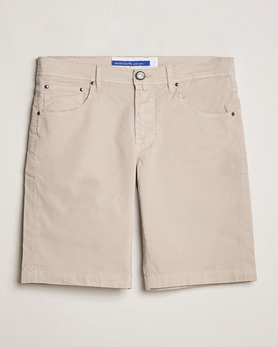 Homme | Shorts | Jacob Cohën | Nicolas Cotton Gabardine Shorts Beige