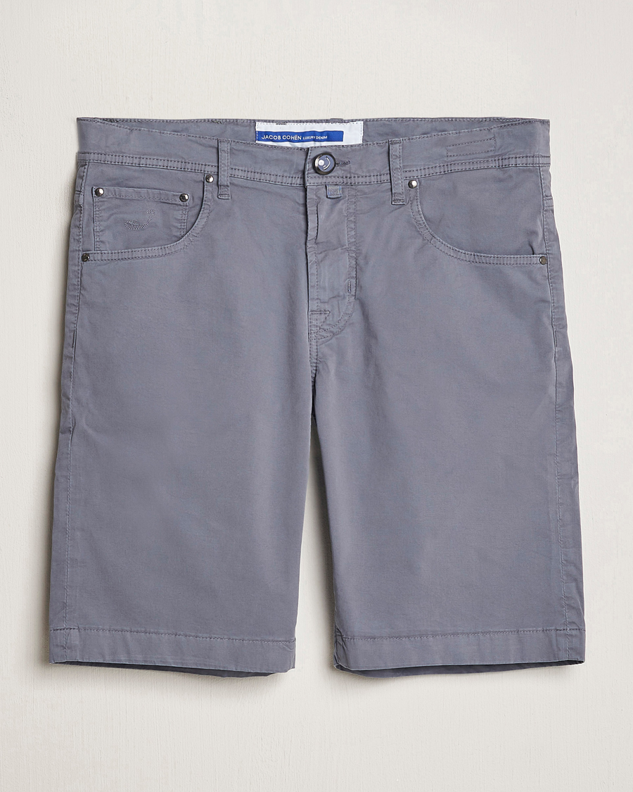Homme | Shorts | Jacob Cohën | Nicolas Cotton Gabardine Shorts Blue Grey